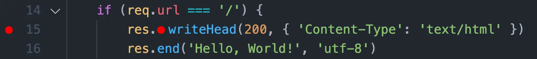 Add a breakpoint to line 15