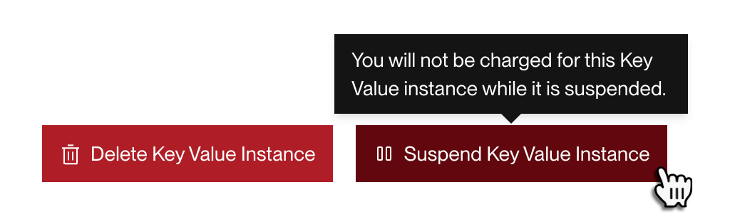 Suspending a Key Value instance in the Render Dashboard