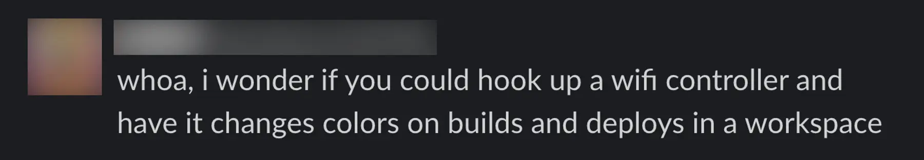 Slack reply suggesting hooking it up with Render webhooks