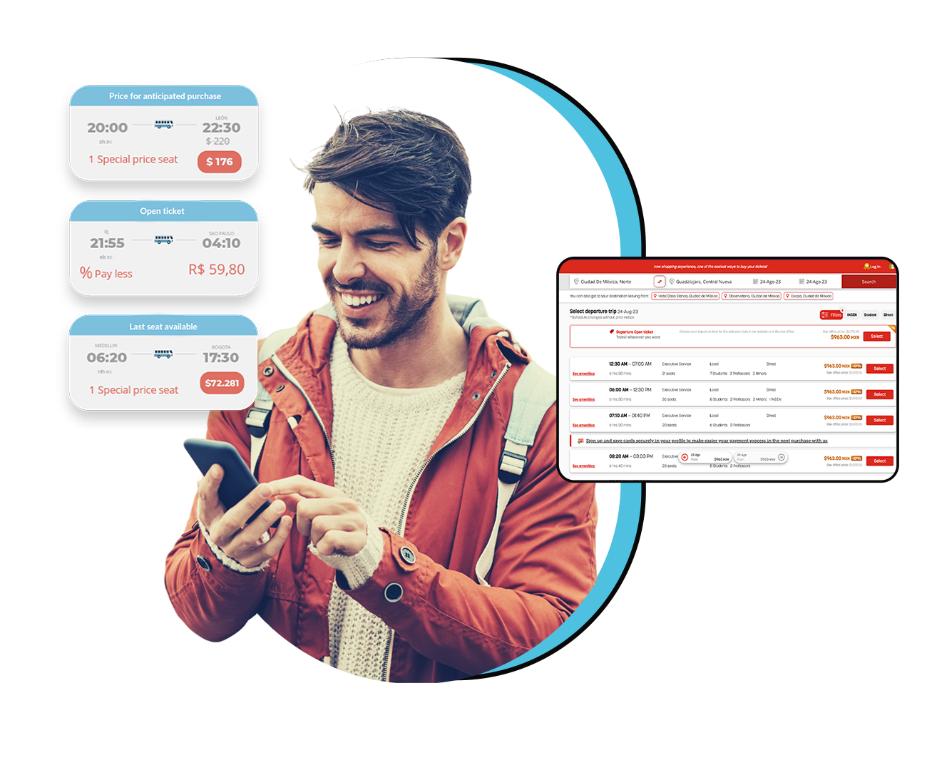 Reservamos SaaS helps bus companies optimize operations—including ticketing, pricing, revenue management, marketing and communications