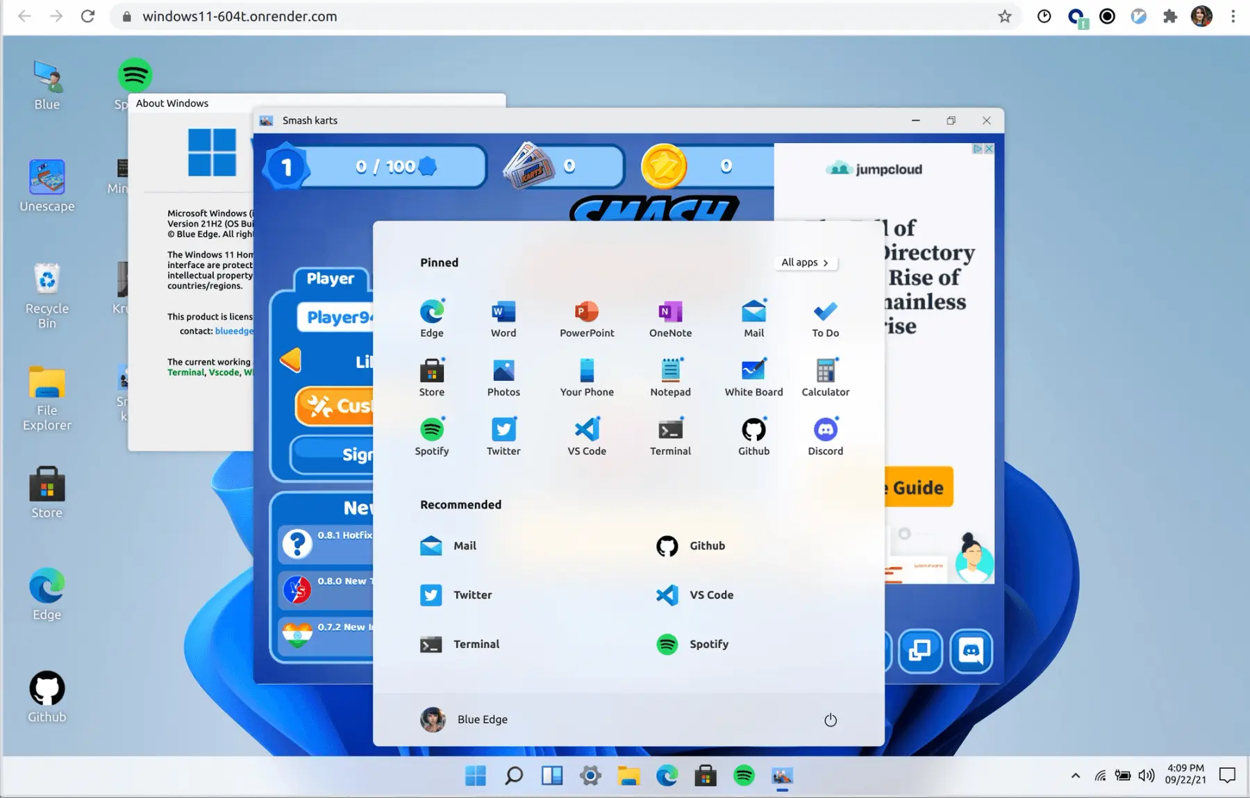 A React & SCSS web app replica of the Windows 11 desktop experience - why not?