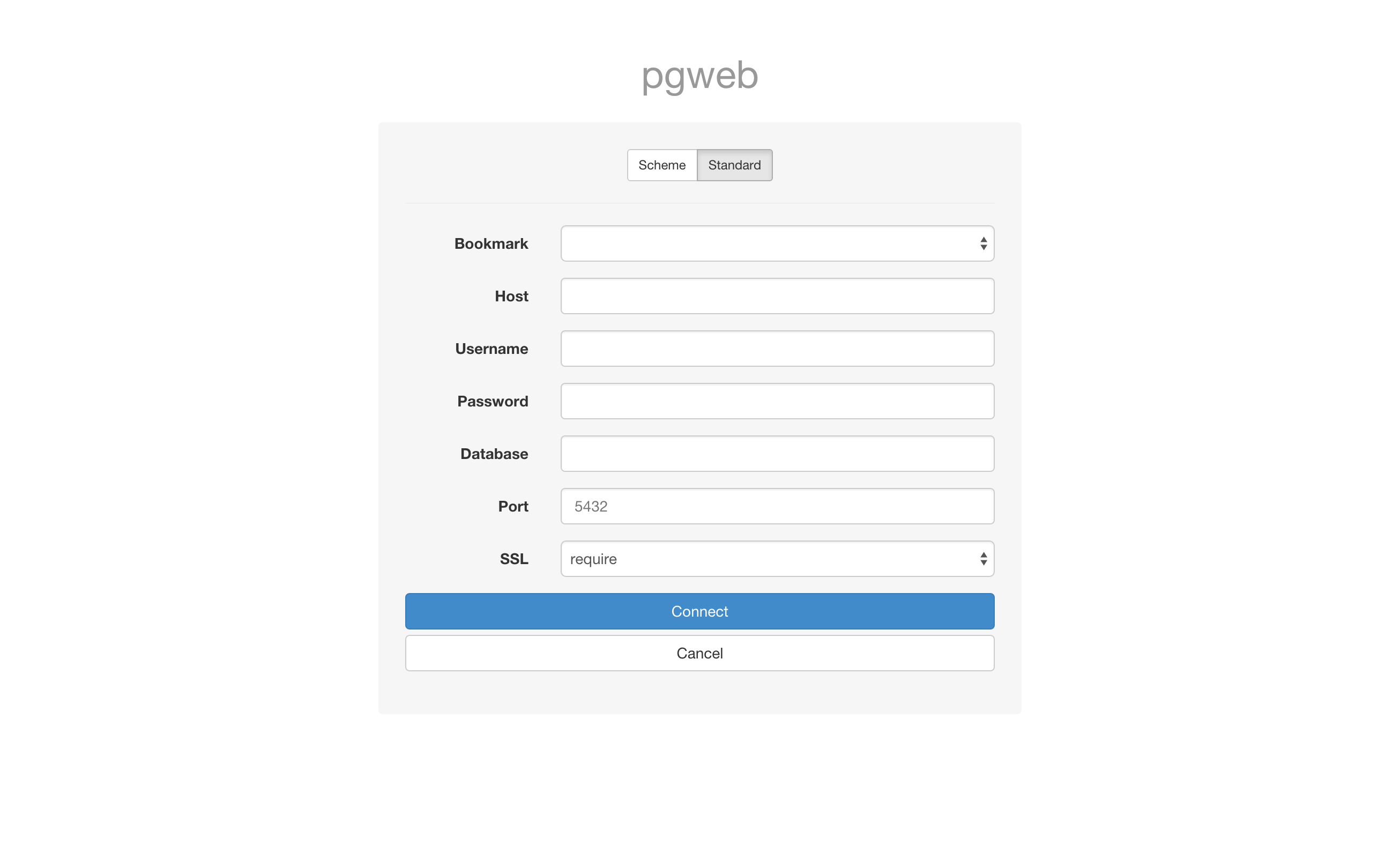 pgweb connect