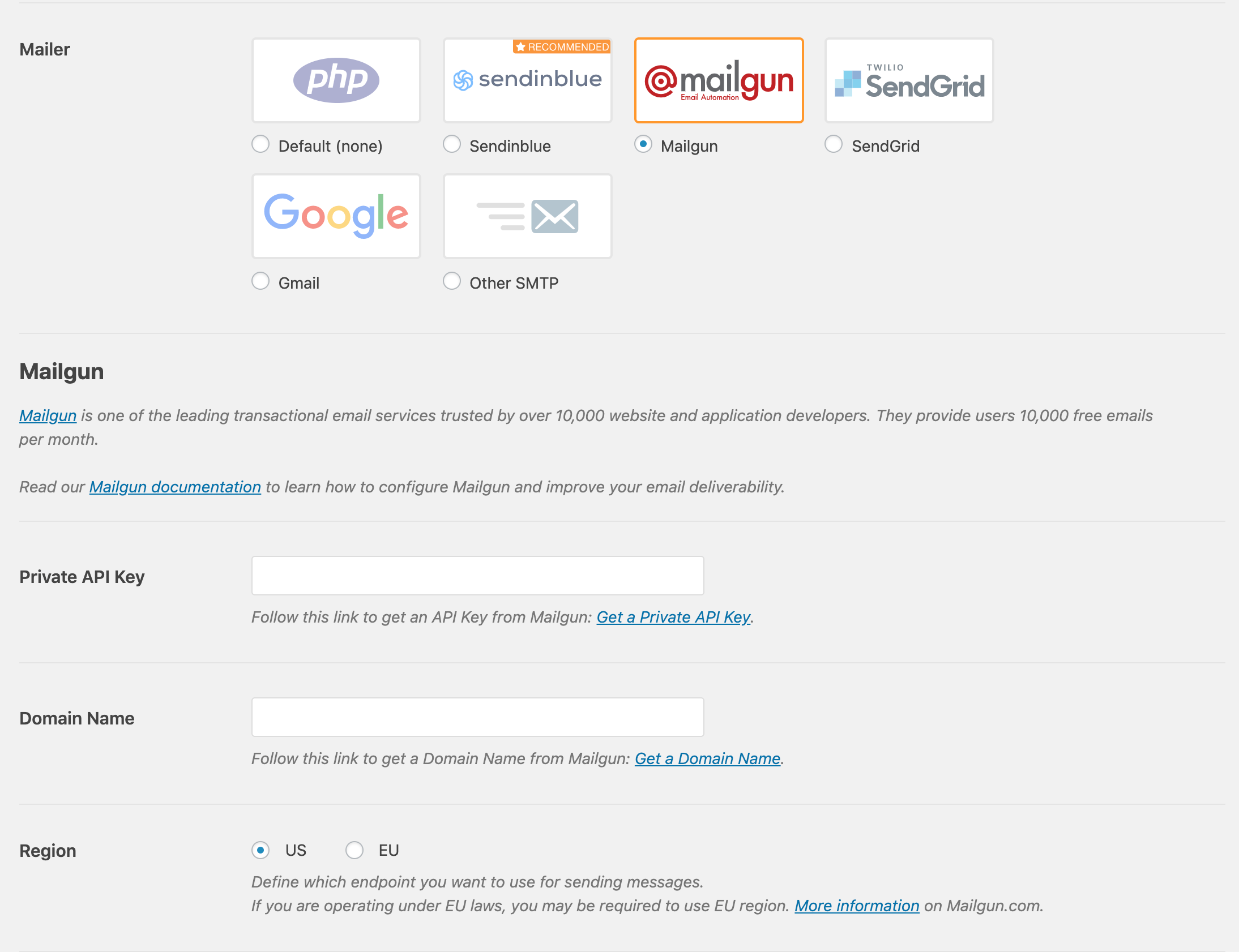Mailgun for WordPress