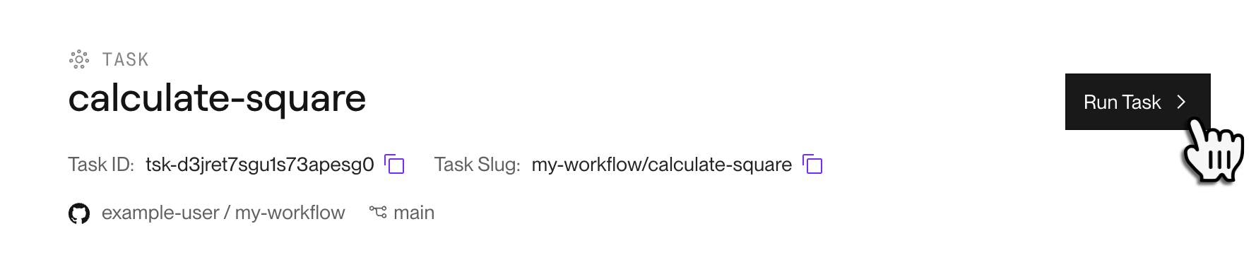 Running a task in the Render Dashboard